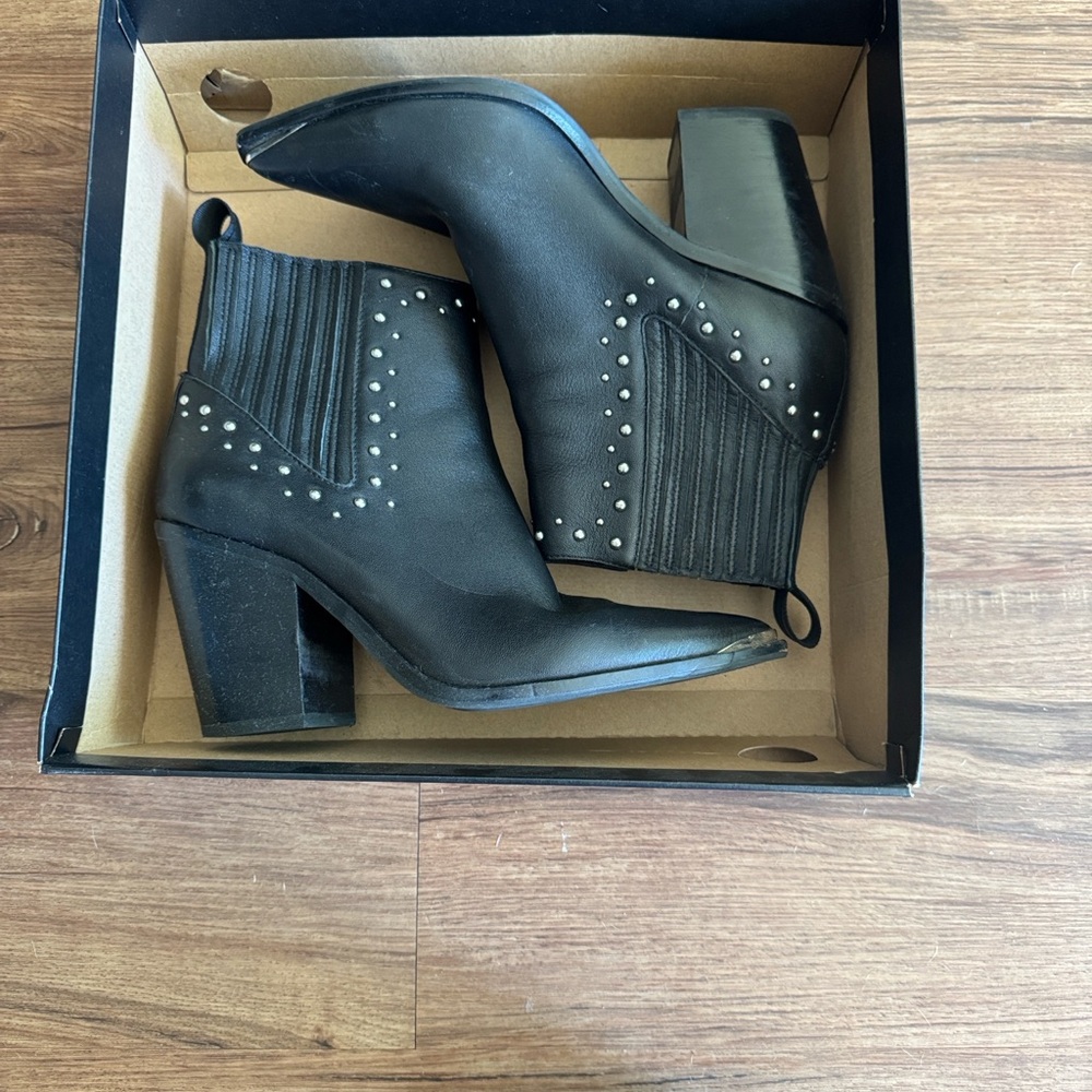 Kenneth Cole Black Ankle Boots with Silver Studs